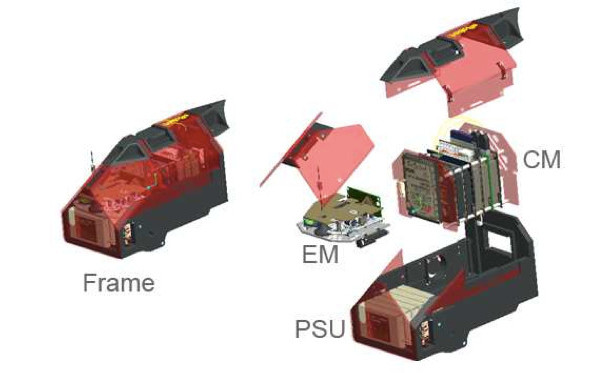 NDE Inspection robot, eRobot (exploded)